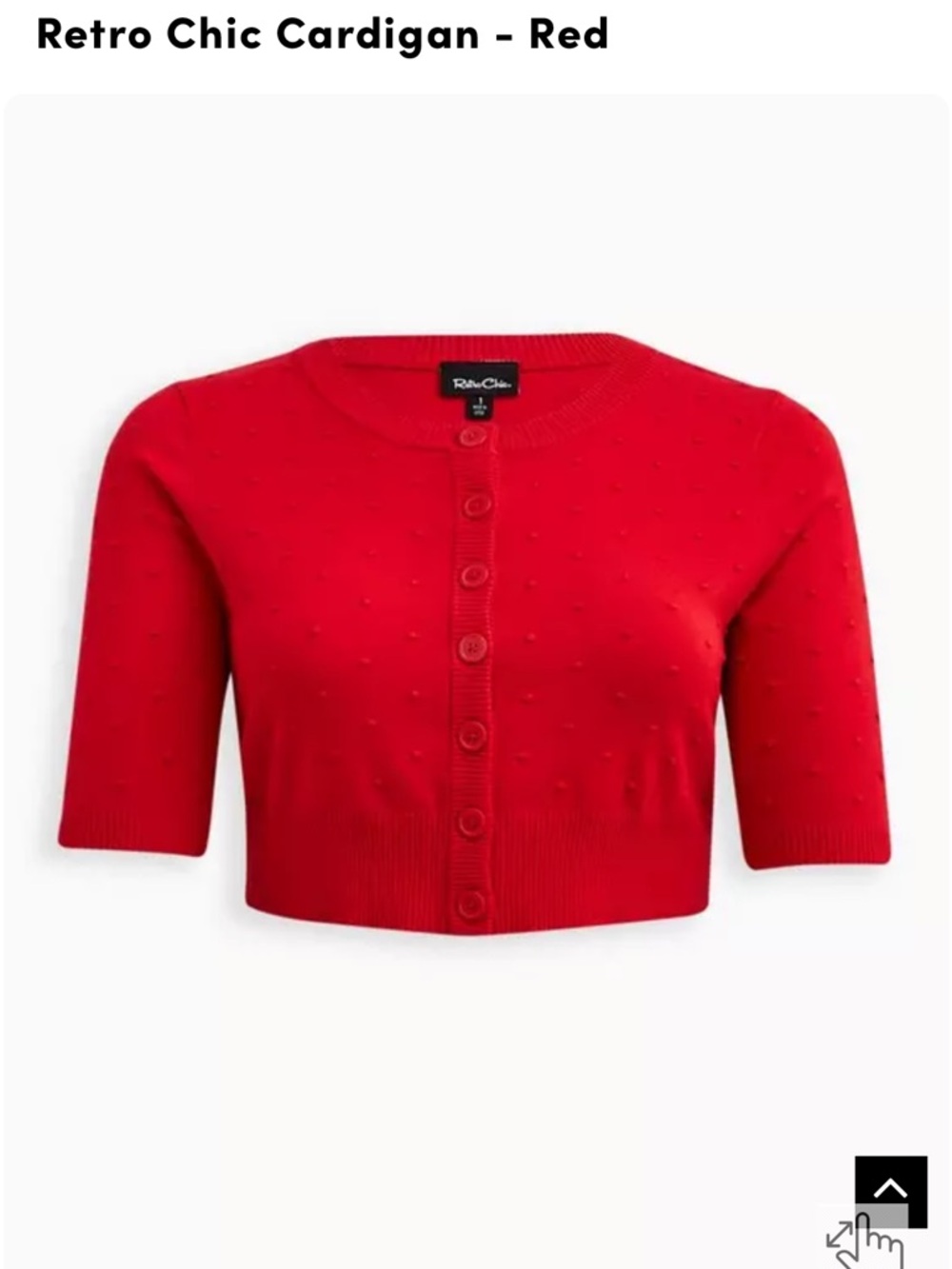 torrid Red Cropped Button Cardigan